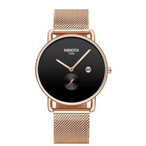 NIBOSI 2365 — Minimalist Mesh Quartz Watch